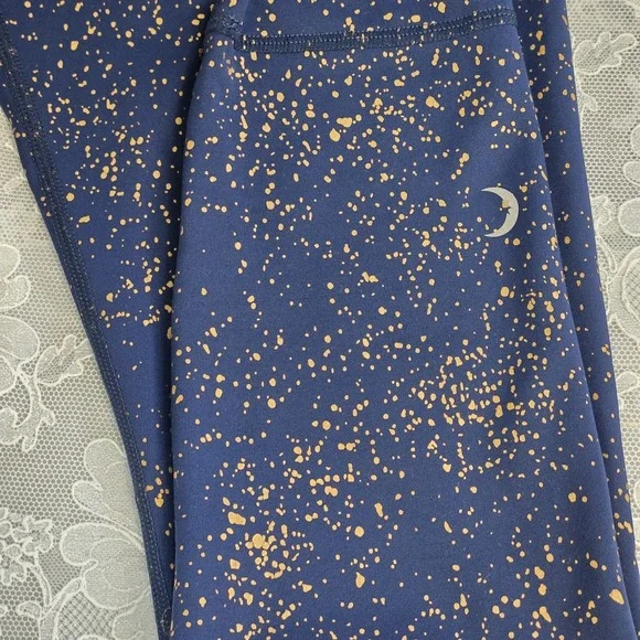 Zyia Acive Blue Gold Leggings Lightweight Womens Size 6/8 - Picture 3 of 9